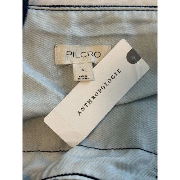 Anthropologie Pilcro Sleeveless Wide Leg Jumpsuit Sz S Dark Denim